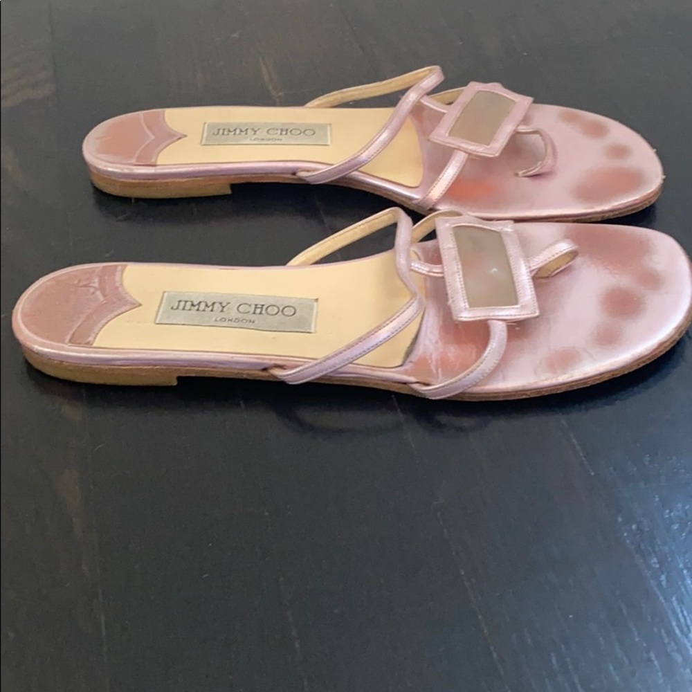 Pink metallic sandals